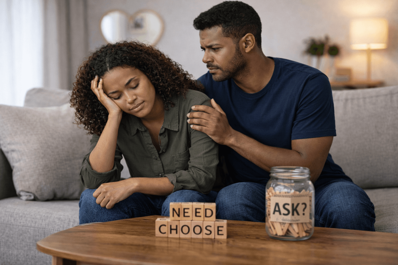 Par i vardagsrum som vågar ställa frågor och välja kärlek medvetet.